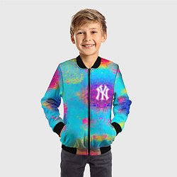 Бомбер детский New York Yankees - baseball team - logo, цвет: 3D-черный — фото 2