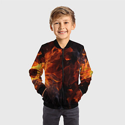 Бомбер детский Огонь и искры, цвет: 3D-черный — фото 2