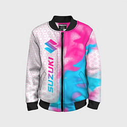 Бомбер детский Suzuki neon gradient style: по-вертикали, цвет: 3D-черный