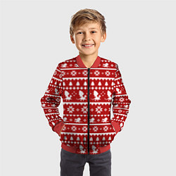 Бомбер детский Dragon year pattern, цвет: 3D-красный — фото 2
