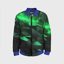 Бомбер детский Зеленые квадратные плиты, цвет: 3D-синий