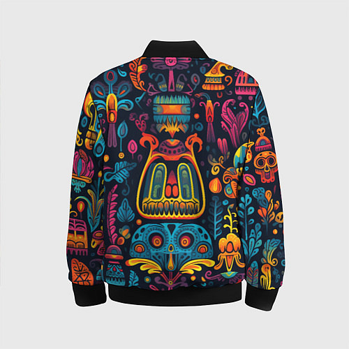 Детский бомбер Узор в мексиканском стиле / 3D-Черный – фото 2
