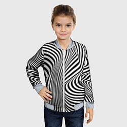 Бомбер детский Цвета зебры оптическая иллюзия, цвет: 3D-серый — фото 2
