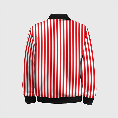 Детский бомбер Красная полоса / 3D-Черный – фото 2