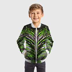 Бомбер детский Киберпанк доспех зелёный, цвет: 3D-белый — фото 2
