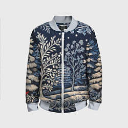 Детский бомбер Ледяные узоры нового года