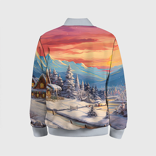 Детский бомбер Северное сияние веселья / 3D-Серый – фото 2