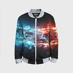 Детский бомбер Лед и пламя абстракция