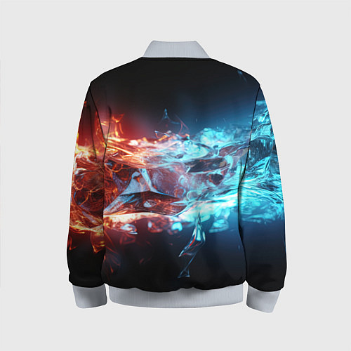 Детский бомбер Лед и пламя абстракция / 3D-Серый – фото 2