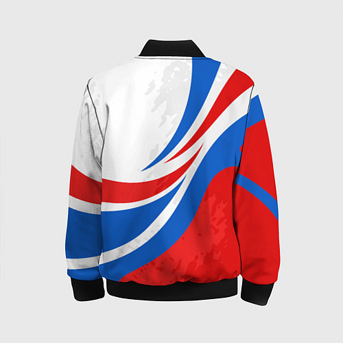 Детский бомбер Россия - спортивная униформа / 3D-Черный – фото 2