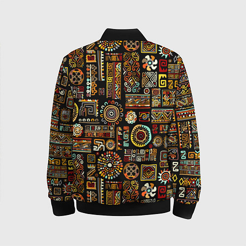Детский бомбер Африканский этнический орнамент / 3D-Черный – фото 2