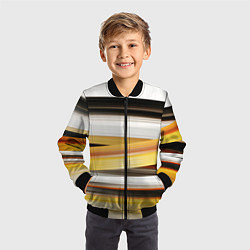 Бомбер детский Черные белые желтые полосы, цвет: 3D-черный — фото 2