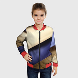 Бомбер детский Фиолетовая вставка на золотом фоне, цвет: 3D-красный — фото 2