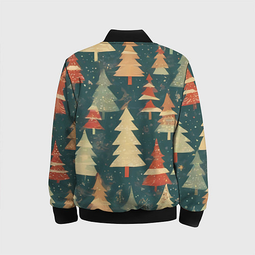 Детский бомбер Елки новый год / 3D-Черный – фото 2