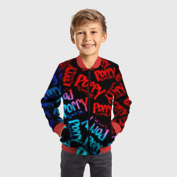 Бомбер детский Хагги ваги неон градиент, цвет: 3D-красный — фото 2