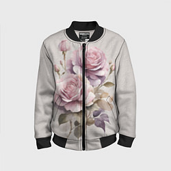 Детский бомбер Нежные розовые розы на стене