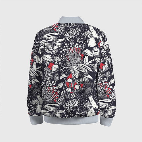 Детский бомбер Разные грибы / 3D-Серый – фото 2