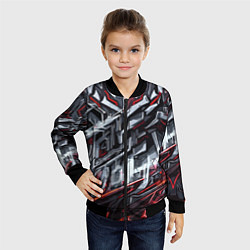 Бомбер детский Агрессивный металл красный, цвет: 3D-черный — фото 2