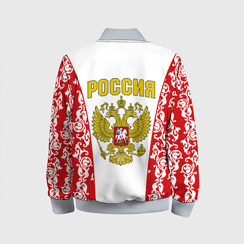 Детский бомбер Сборная России с узором / 3D-Серый – фото 2