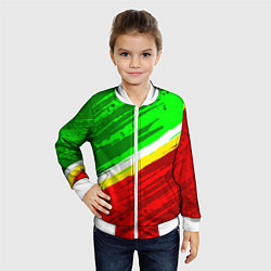 Бомбер детский Расцветка Зеленоградского флага, цвет: 3D-белый — фото 2