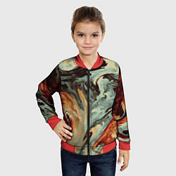 Бомбер детский Песчаные волны, цвет: 3D-красный — фото 2