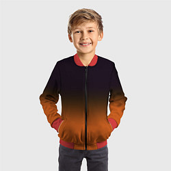 Бомбер детский Градиент от чёрного к оранжевому, цвет: 3D-красный — фото 2