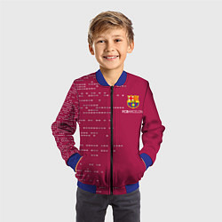 Бомбер детский Футбольный клуб Барселона - бордовый, цвет: 3D-синий — фото 2