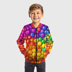 Бомбер детский Разноцветные шарики, цвет: 3D-красный — фото 2