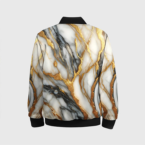 Детский бомбер Мрамор - текстура / 3D-Черный – фото 2