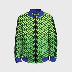 Бомбер детский Зелёные стрелки на чёрном фоне киберпанк, цвет: 3D-синий