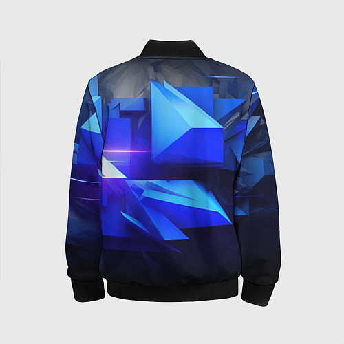 Детский бомбер Black blue background abstract / 3D-Черный – фото 2