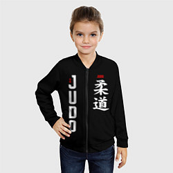 Бомбер детский Борьба дзюдо с иероглифом, цвет: 3D-черный — фото 2