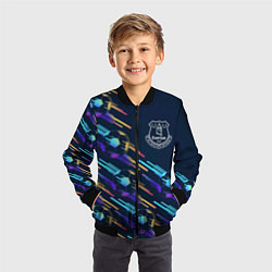 Бомбер детский Everton градиентные мячи, цвет: 3D-черный — фото 2