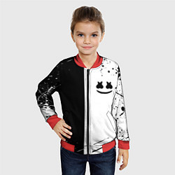 Бомбер детский Marshmello краски музыка, цвет: 3D-красный — фото 2