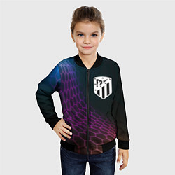 Бомбер детский Atletico Madrid футбольная сетка, цвет: 3D-черный — фото 2
