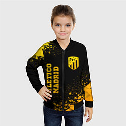 Бомбер детский Atletico Madrid - gold gradient вертикально, цвет: 3D-черный — фото 2