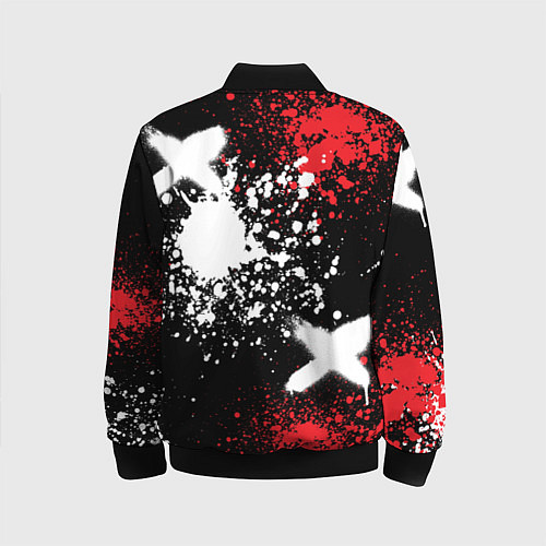 Детский бомбер Шкода на фоне граффити и брызг красок / 3D-Черный – фото 2