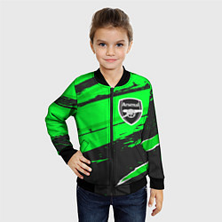 Бомбер детский Arsenal sport green, цвет: 3D-черный — фото 2
