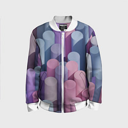 Бомбер детский Цветные цилиндры, цвет: 3D-белый