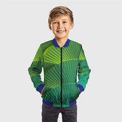 Бомбер детский Объемные веерные столбики, цвет: 3D-синий — фото 2