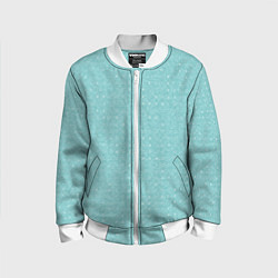 Детский бомбер Паттерн бледный бирюзовый полосочки