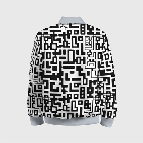 Детский бомбер Чёрно-белая глитч инфекция / 3D-Серый – фото 2