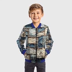 Бомбер детский State California - пэчворк, цвет: 3D-синий — фото 2