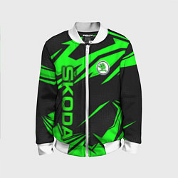 Бомбер детский Skoda - green uniform, цвет: 3D-белый
