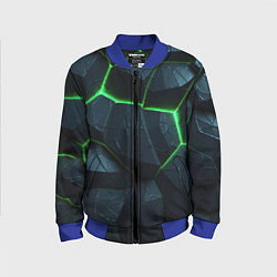 Детский бомбер Abstract dark green geometry style