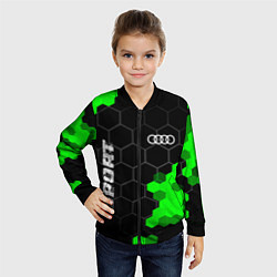 Бомбер детский Audi green sport hexagon, цвет: 3D-черный — фото 2