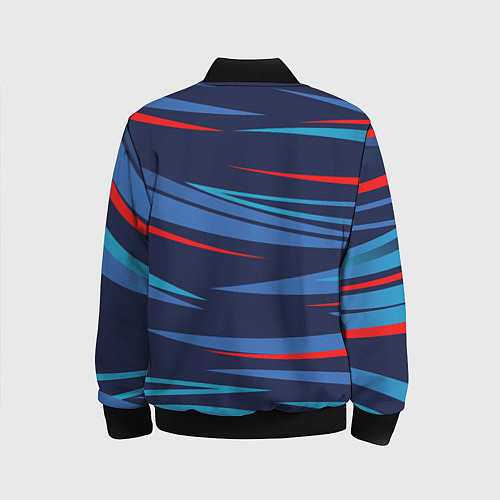 Детский бомбер Россия - blue stripes / 3D-Черный – фото 2