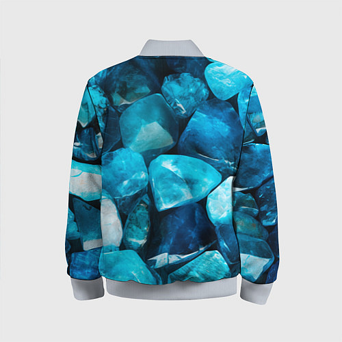 Детский бомбер Аквамарин камни минералы крупный план / 3D-Серый – фото 2