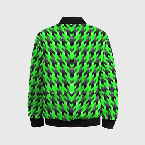 Детский бомбер Чёрно-зелёный паттерн / 3D-Черный – фото 2