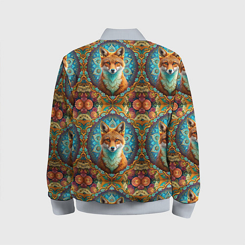 Детский бомбер Лисицы и объемные узоры / 3D-Серый – фото 2